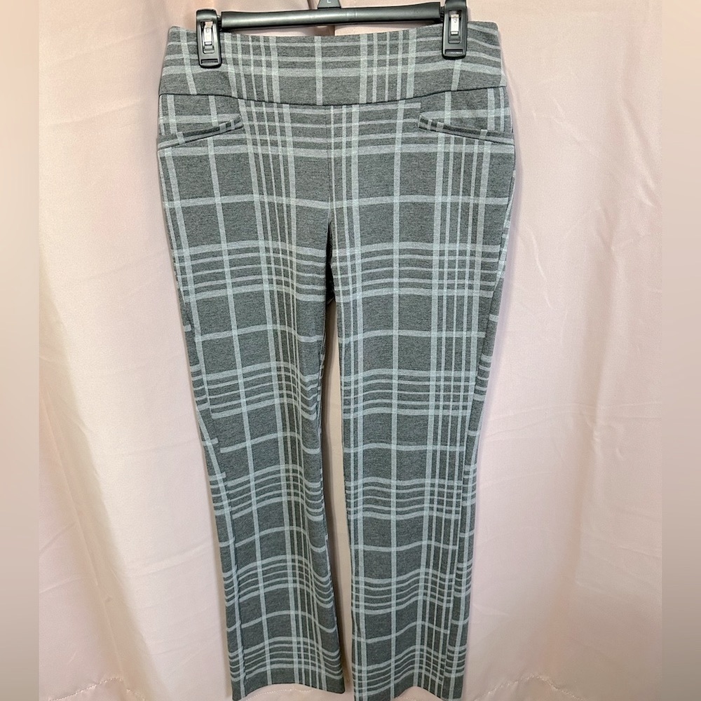7TH AVENUE NEW YORK & CO  Plaid Straight Leg Trousers